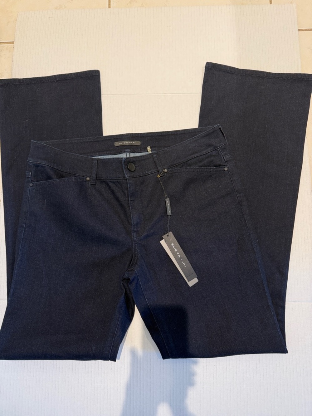 Elie Tahari Indigo Night Denim Pants Sz 12 Joey Jean
